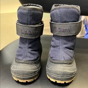 L.L. Bean Blue and Black Rain & Snow Boots with Velcro Closure